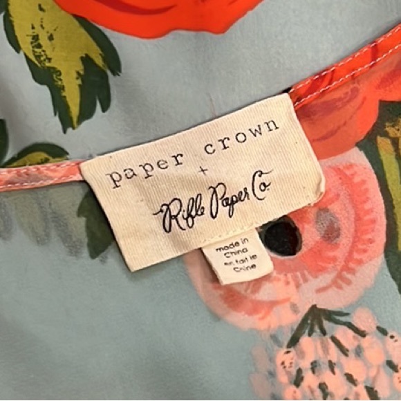 {Anthro} Paper Crown + Rifle Paper Co. Fluttered Blooms Swing Dress Blogger Fave - Picture 5 of 9